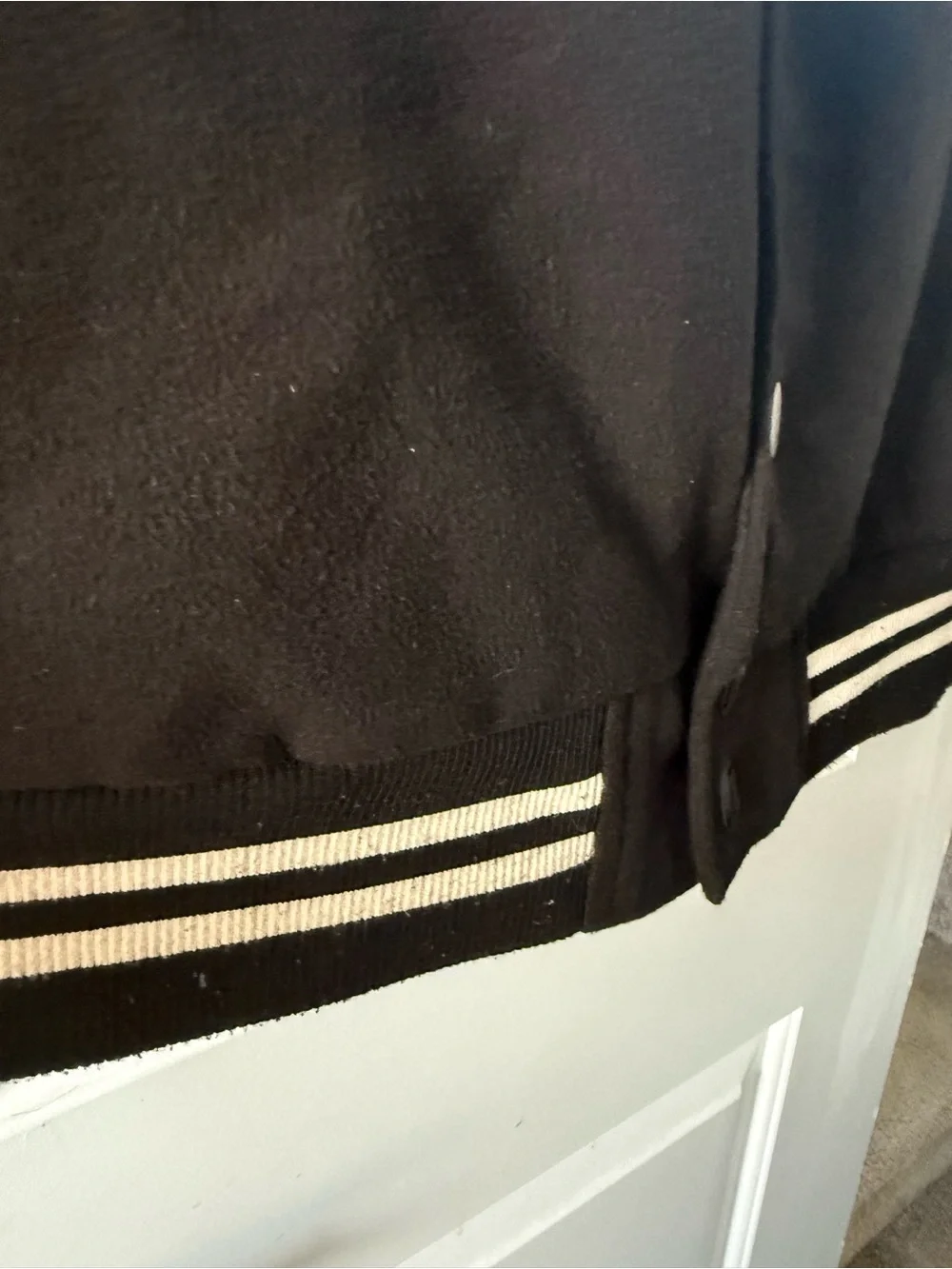True Religion Black Hooded Button-Up Jacket with White Logo